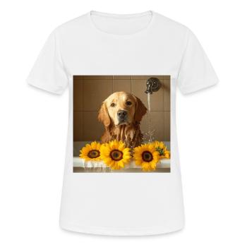 Golden Retriever - Frauen T-Shirt atmungsaktiv - Weiß - Vorne - AI Model Female 172 dark (172cm)