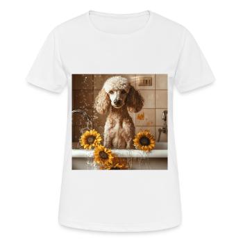Pudel - Frauen T-Shirt atmungsaktiv - Weiß - Vorne - AI Model Female 172 dark (172cm)