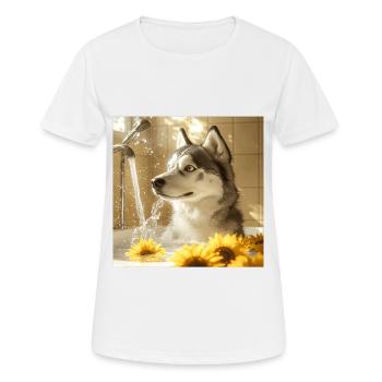 Sibirischer Husky - Frauen T-Shirt atmungsaktiv - Weiß - Vorne - AI Model Female 172 dark (172cm)