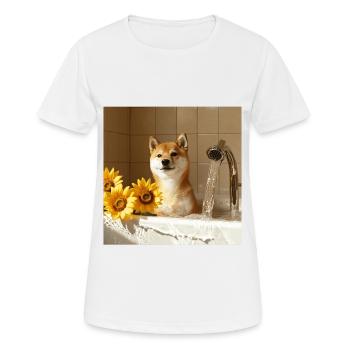Shiba Inu - Frauen T-Shirt atmungsaktiv - Weiß - Vorne - AI Model Female 172 dark (172cm)