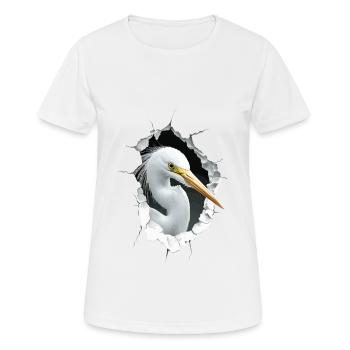 Reiher Vogel - Frauen T-Shirt atmungsaktiv - Weiß - Vorne - AI Model Female 172 dark (172cm)