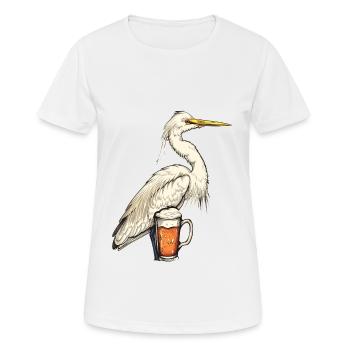 Reiher Vogel Bier - Frauen T-Shirt atmungsaktiv - Weiß - Vorne - AI Model Female 172 dark (172cm)