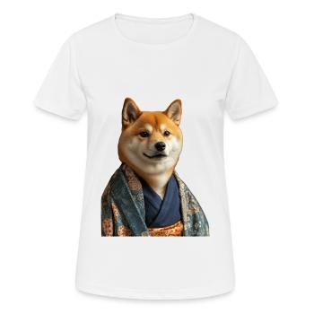 Shiba Inu - Frauen T-Shirt atmungsaktiv - Weiß - Vorne - AI Model Female 172 dark (172cm)