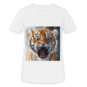 Tiger - Frauen T-Shirt atmungsaktiv - Weiß - Vorne - AI Model Female 172 dark (172cm)
