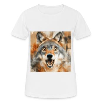 Wolf - Frauen T-Shirt atmungsaktiv - Weiß - Vorne - AI Model Female 172 dark (172cm)