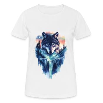 Wolf - Frauen T-Shirt atmungsaktiv - Weiß - Vorne - AI Model Female 172 dark (172cm)