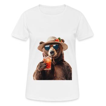 Tragen - Frauen T-Shirt atmungsaktiv - Weiß - Vorne - AI Model Female 172 dark (172cm)