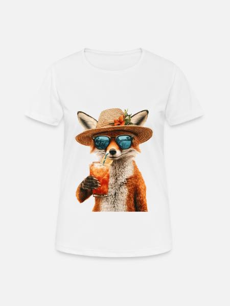 Fuchs - Frauen T-Shirt atmungsaktiv - Weiß