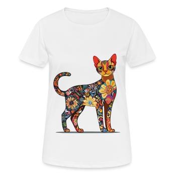 Abessinier - Frauen T-Shirt atmungsaktiv - Weiß - Vorne - AI Model Female 172 dark (172cm)