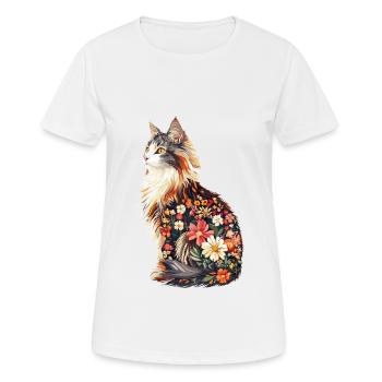 Maine Coon - Frauen T-Shirt atmungsaktiv - Weiß - Vorne - AI Model Female 172 dark (172cm)