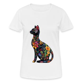 Russisch Blau Katze - Frauen T-Shirt atmungsaktiv - Weiß - Vorne - AI Model Female 172 dark (172cm)