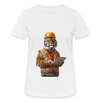 Tiger - Frauen T-Shirt atmungsaktiv - Weiß - Vorne - AI Model Female 172 dark (172cm)