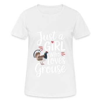 Auerhahn - Frauen T-Shirt atmungsaktiv - Weiß - Vorne - AI Model Female 172 dark (172cm)