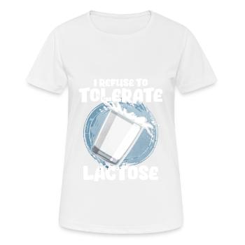 Laktose - Frauen T-Shirt atmungsaktiv - Weiß - Vorne - AI Model Female 172 dark (172cm)