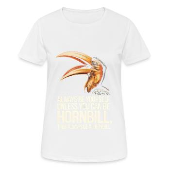 Nashornvogel - Frauen T-Shirt atmungsaktiv - Weiß - Vorne - AI Model Female 172 dark (172cm)