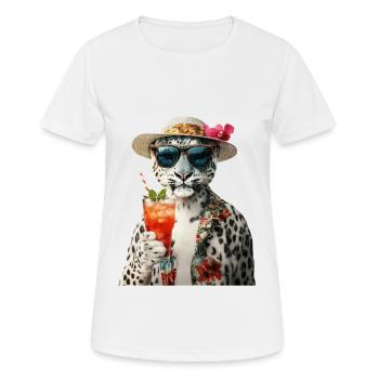 Schneeleopard - Frauen T-Shirt atmungsaktiv - Weiß - Vorne - AI Model Female 172 dark (172cm)