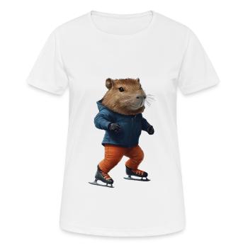 Wasserschwein - Frauen T-Shirt atmungsaktiv - Weiß - Vorne - AI Model Female 172 dark (172cm)