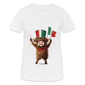Hochlandrind - Frauen T-Shirt atmungsaktiv - Weiß - Vorne - AI Model Female 172 dark (172cm)