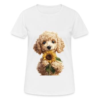 Pudel - Frauen T-Shirt atmungsaktiv - Weiß - Vorne - AI Model Female 172 dark (172cm)