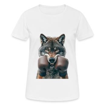 Wolf - Frauen T-Shirt atmungsaktiv - Weiß - Vorne - AI Model Female 172 dark (172cm)