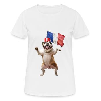 Englische Bulldogge - Frauen T-Shirt atmungsaktiv - Weiß - Vorne - AI Model Female 172 dark (172cm)