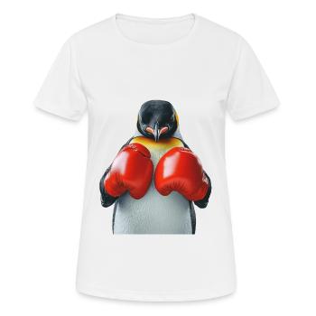 Pinguin - Frauen T-Shirt atmungsaktiv - Weiß - Vorne - AI Model Female 172 dark (172cm)