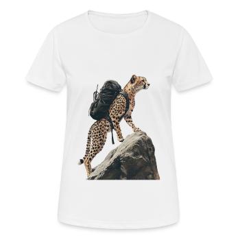 Gepard - Frauen T-Shirt atmungsaktiv - Weiß - Vorne - AI Model Female 172 dark (172cm)