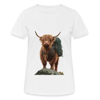 Hochlandrind - Frauen T-Shirt atmungsaktiv - Weiß - Vorne - AI Model Female 172 dark (172cm)