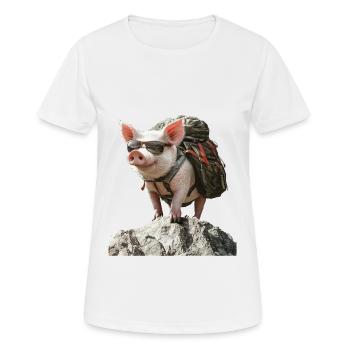 Schwein - Frauen T-Shirt atmungsaktiv - Weiß - Vorne - AI Model Female 172 dark (172cm)