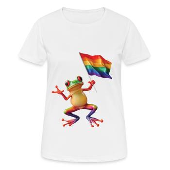 Frosch - Frauen T-Shirt atmungsaktiv - Weiß - Vorne - AI Model Female 172 dark (172cm)