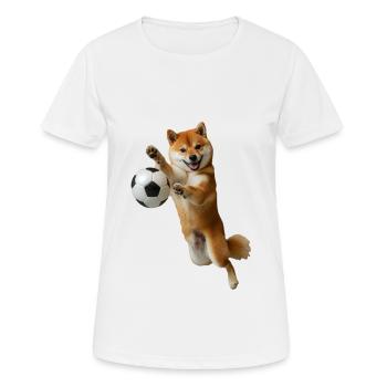 Shiba Inu - Frauen T-Shirt atmungsaktiv - Weiß - Vorne - AI Model Female 172 dark (172cm)