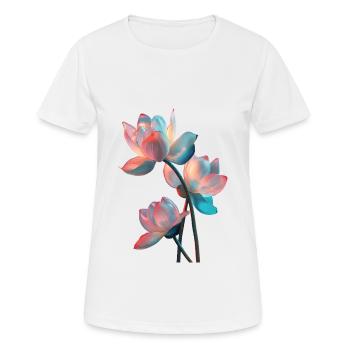 Lotus - Frauen T-Shirt atmungsaktiv - Weiß - Vorne - AI Model Female 172 dark (172cm)