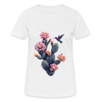 Kaktus - Frauen T-Shirt atmungsaktiv - Weiß - Vorne - AI Model Female 172 dark (172cm)