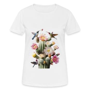 Kaktus - Frauen T-Shirt atmungsaktiv - Weiß - Vorne - AI Model Female 172 dark (172cm)
