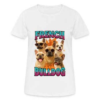 Französische Bulldogge - Frauen T-Shirt atmungsaktiv - Weiß - Vorne - AI Model Female 172 dark (172cm)