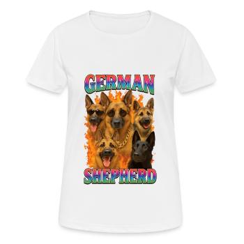 Deutscher Schäferhund - Frauen T-Shirt atmungsaktiv - Weiß - Vorne - AI Model Female 172 dark (172cm)