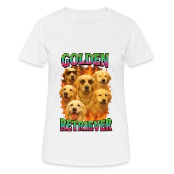Golden Retriever - Frauen T-Shirt atmungsaktiv - Weiß - Vorne - AI Model Female 172 dark (172cm)