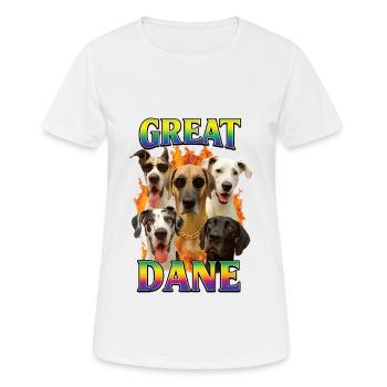 Deutsche Dogge - Frauen T-Shirt atmungsaktiv - Weiß - Vorne - AI Model Female 172 dark (172cm)