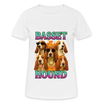Basset - Frauen T-Shirt atmungsaktiv - Weiß - Vorne - AI Model Female 172 dark (172cm)