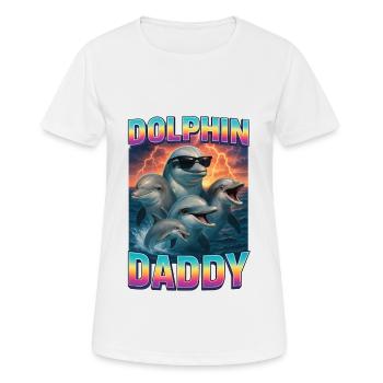 Delphin Papa - Frauen T-Shirt atmungsaktiv - Weiß - Vorne - AI Model Female 172 dark (172cm)