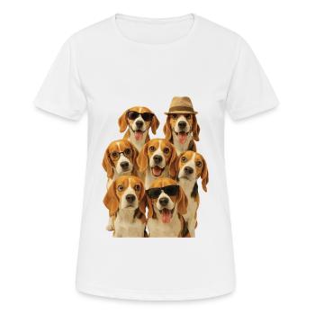 Beagle - Frauen T-Shirt atmungsaktiv - Weiß - Vorne - AI Model Female 172 dark (172cm)