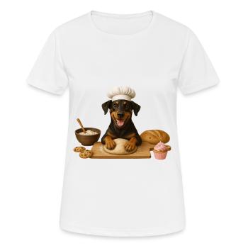 Doberman Pâtisserie Biscuits - T-shirt respirant Femme - blanc - Devant - AI Model Female 172 dark (172cm)