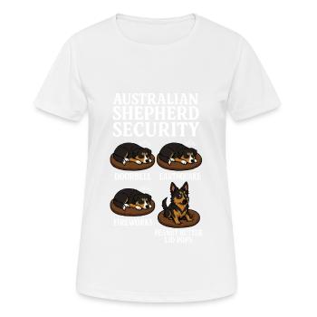 Australischer Schäferhund - Frauen T-Shirt atmungsaktiv - Weiß - Vorne - AI Model Female 172 dark (172cm)