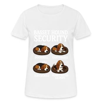 Basset Hound - T-shirt respirant Femme - blanc - Devant - AI Model Female 172 dark (172cm)