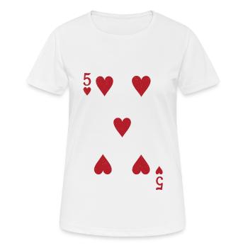 Cartes Coeur Five Skat Poker Doppelkopf - T-shirt respirant Femme - blanc - Devant - AI Model Female 172 dark (172cm)