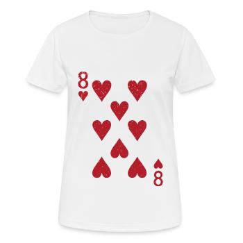 Cartes Coeur Huit Skat Poker Doppelkopf - T-shirt respirant Femme - blanc - Devant - AI Model Female 172 dark (172cm)