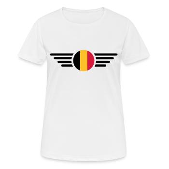 Belgique - T-shirt respirant Femme - blanc - Devant - AI Model Female 172 dark (172cm)
