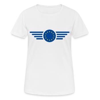 EU-Style: Modisch und vereint - Frauen T-Shirt atmungsaktiv - Weiß - Vorne - AI Model Female 172 dark (172cm)