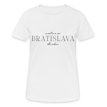 T-shirt Bratislava : charme sur le Danube - T-shirt respirant Femme - blanc - Devant - AI Model Female 172 dark (172cm)