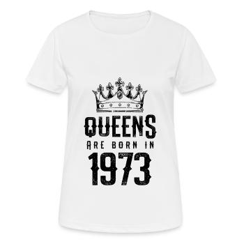 né en 1973 - T-shirt respirant Femme - blanc - Devant - AI Model Female 172 dark (172cm)
